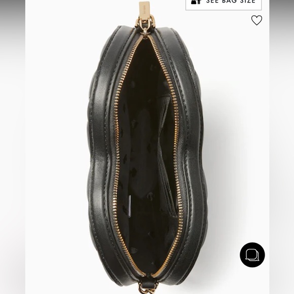 kate spade NWT! Love Shack Black Quilted Heart Crossbody Purse - Picture 5 of 9